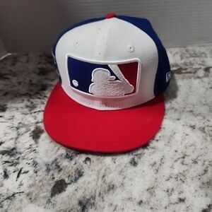 MLB Logo Cap in Red, White, and Blue